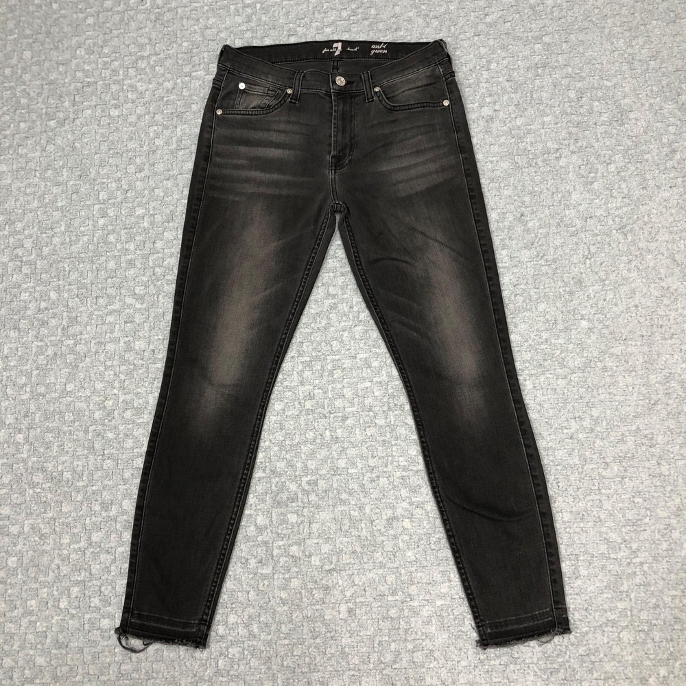 7 For All Mankind Gwen Slim Ankle Jeans Womens 29 Charcoal Capsule Stretch Norm